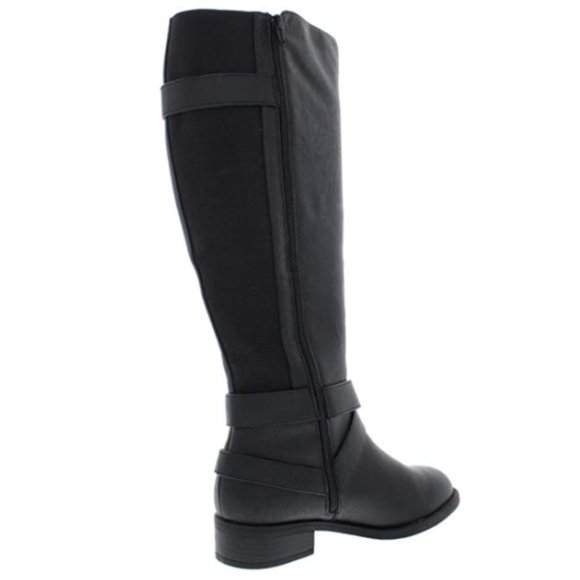 NWT Black Buckle Heeled High Tall Riding Boots - Picture 2 of 2